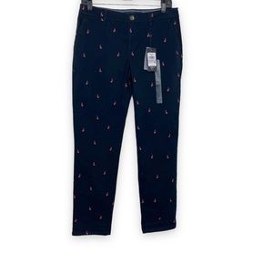 NWT Tommy Hilfiger Women's Boat Print heritage Chino Pants Blue Size 6
